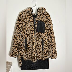 Sanctuary Tan and Black Fleece Jacket